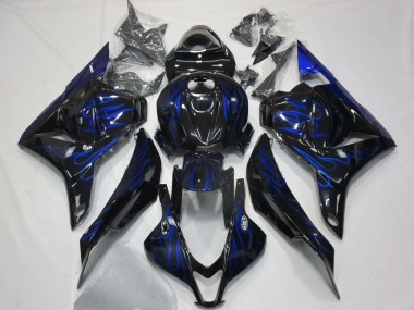 Discount 2009-2012 Glossy Black Blue Flame Honda CBR600RR Motorcycle Fairings Canada