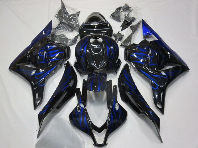 Discount 2009-2012 Glossy Black Blue Flame Honda CBR600RR Motorcycle Fairings Canada