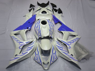 Discount 2007-2008 White Blue Flame Honda CBR600RR Motorcycle Fairings Canada