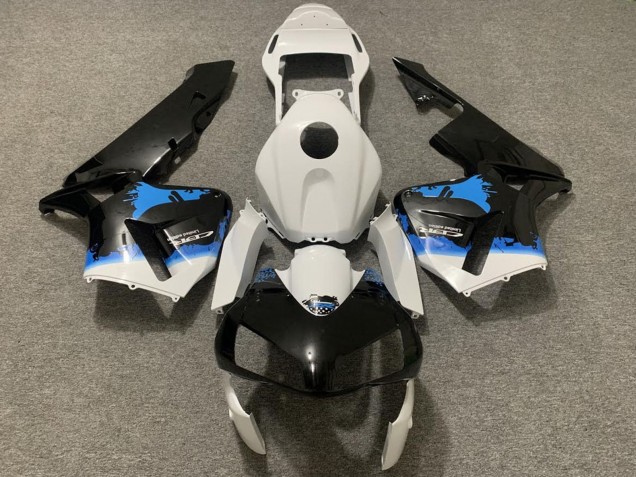 Discount 2003-2004 White Blue Glossy Black Splatter Honda CBR600RR Motorcycle Fairing Canada
