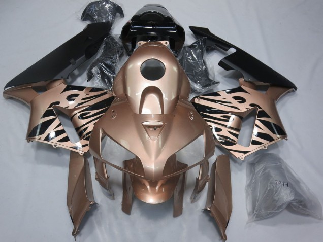 Discount 2005-2006 Glossy Black Bronze Flame Honda CBR600RR Motorcycle Fairings Canada