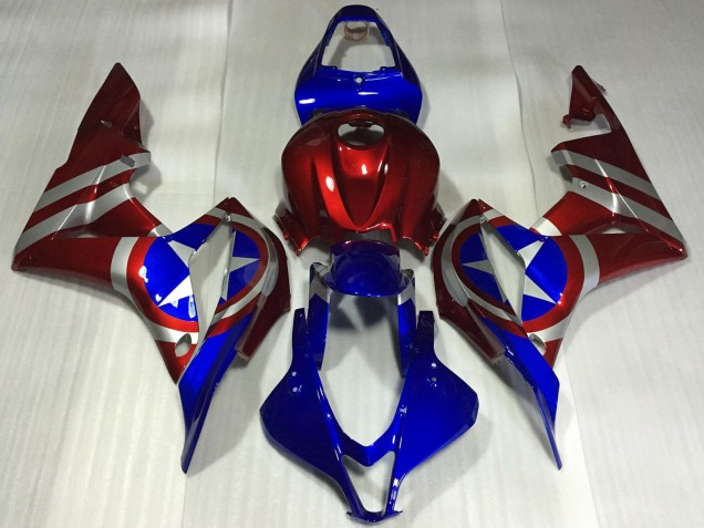 Discount 2007-2008 Red Silver Blue Captain America Honda CBR600RR Motorcycle Fairings Canada