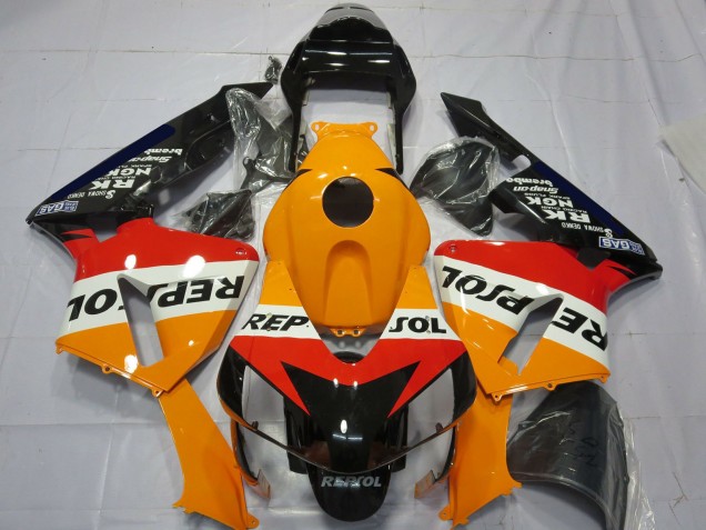 Discount 2003-2004 Orange White Red Glossy Black Repsol Honda CBR600RR Complete Motorcycle Fairing Kits Canada