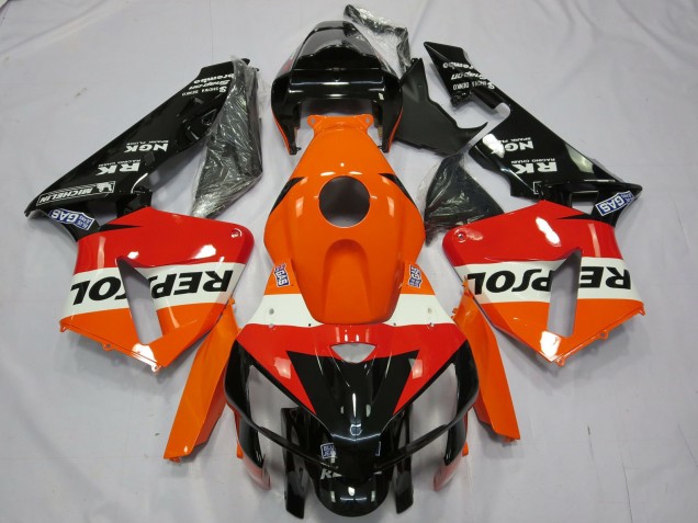 Discount 2005-2006 Orange White Red Glossy Black Repsol Honda CBR600RR Motorcycle Fairing Canada
