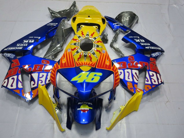 Discount 2005-2006 Yellow Blue Rossi 46 Honda CBR600RR Motorcycle Fairings Canada