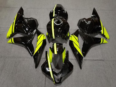 Discount 2009-2012 Glossy Black High Viz Yellow Stripe Honda CBR600RR Motorcycle Fairings Canada