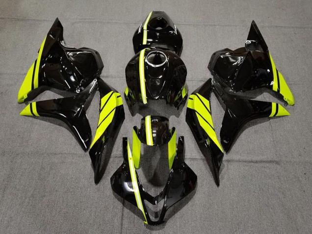 Discount 2009-2012 Glossy Black High Viz Yellow Stripe Honda CBR600RR Motorcycle Fairings Canada