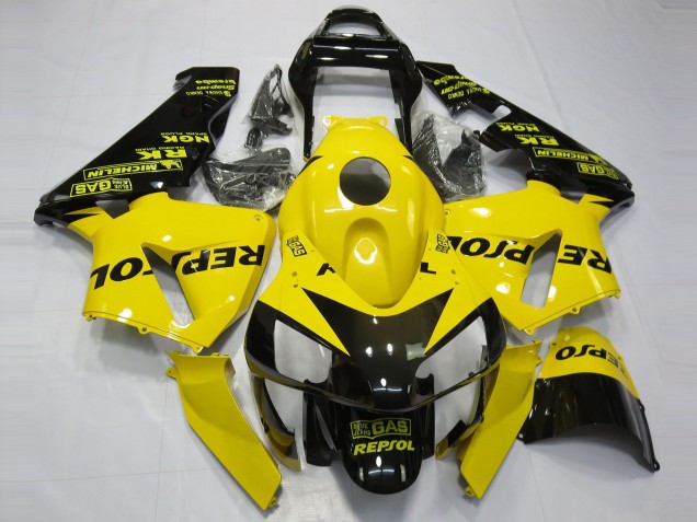 Discount 2003-2004 Yellow Glossy Black Repsol Honda CBR600RR Motorcycle Fairings Canada