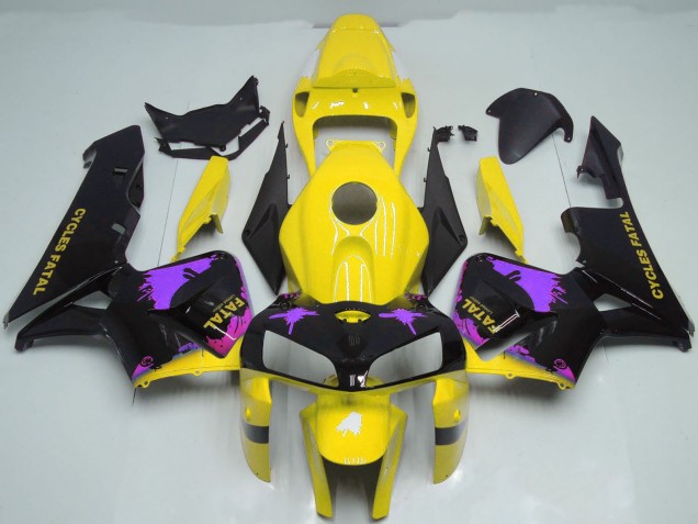 Discount 2005-2006 Glossy Black Yellow Purple Splatter Honda CBR600RR Motorcycle Fairings Canada