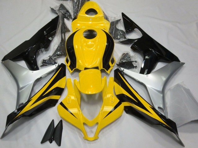 Discount 2007-2008 Silver Yellow Glossy Black Honda CBR600RR Motorcycle Fairings Canada