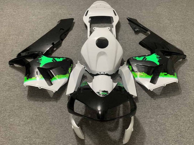 Discount 2003-2004 White Green Glossy Black Splatter Honda CBR600RR Motorcycle Fairings Canada