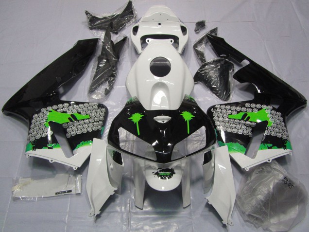 Discount 2005-2006 White Green Black Splatter Honda CBR600RR Motorcycle Fairings Canada
