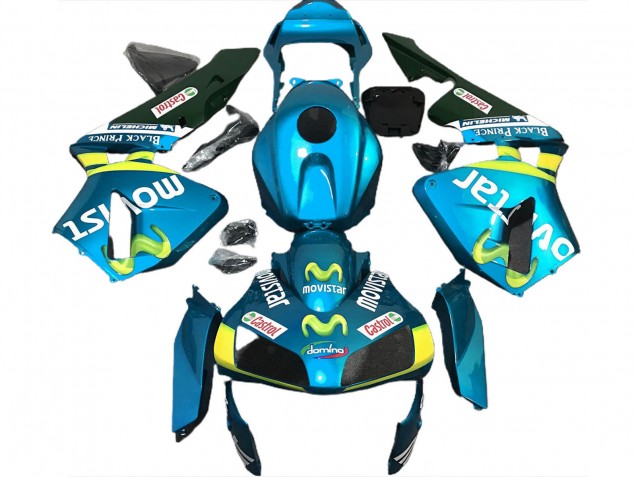 Discount 2003-2004 Light Blue Yellow Green MoviStar Honda CBR600RR Motorcycle Fairings Canada
