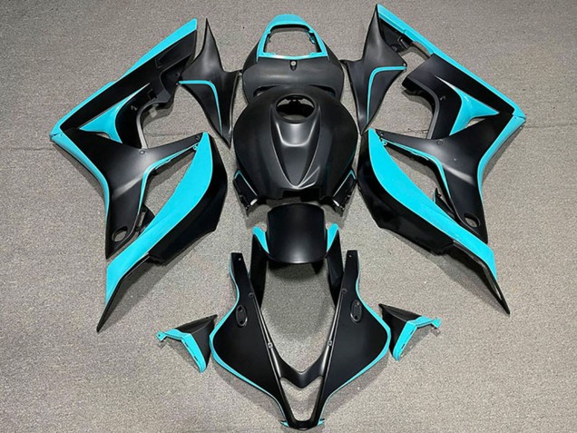 Discount 2007-2008 Cyan Blue Matte Black Honda CBR600RR Motorcycle Fairing Canada