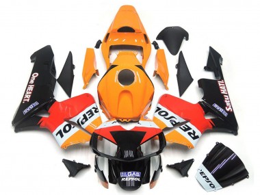 Discount 2003-2004 Orange White Red Glossy Black One Heart Repsol Honda CBR600RR Motorcycle Fairings Canada