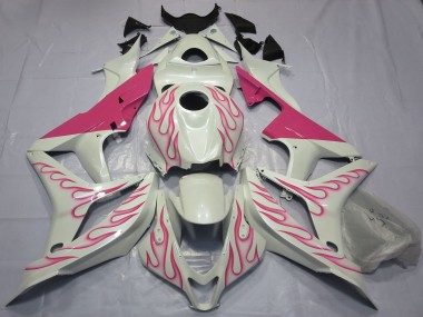 Discount 2007-2008 White Pink Flame Honda CBR600RR Motorcycle Fairings Canada