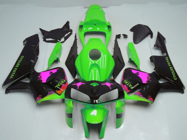 Discount 2005-2006 Pink Splatter on Green Honda CBR600RR Motorcycle Fairings Canada