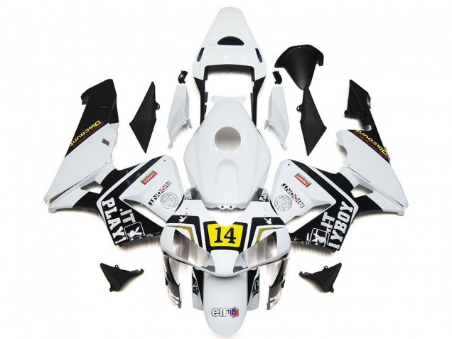 Discount 2003-2004 White Yellow Glossy Black Playboy 14 Honda CBR600RR Motorcycle Fairings Canada