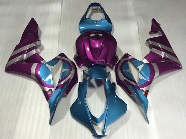 Discount 2007-2008 Purple Light Blue Captain America Honda CBR600RR Motorcycle Fairings Canada