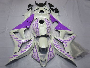 Discount 2007-2008 White Purple Flame Honda CBR600RR Motorcycle Fairings Canada