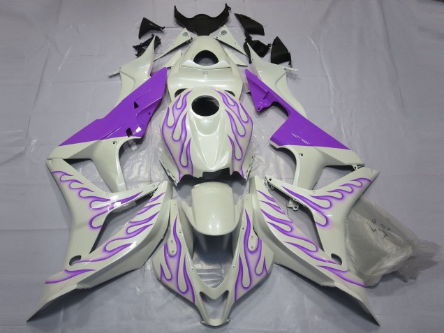 Discount 2007-2008 White Purple Flame Honda CBR600RR Motorcycle Fairings Canada