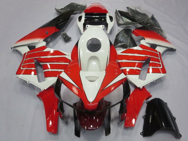 Discount 2005-2006 White Red Black Large Stripe Honda CBR600RR Motorcycle Fairings Canada