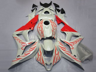 Discount 2007-2008 White Red Flame Honda CBR600RR Motorcycle Fairings Canada
