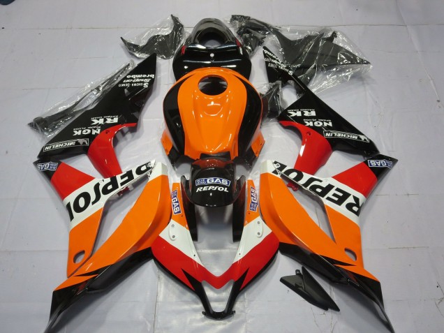 Discount 2007-2008 Orange White Red Glossy Black Repsol Honda CBR600RR Motorcycle Fairing Canada