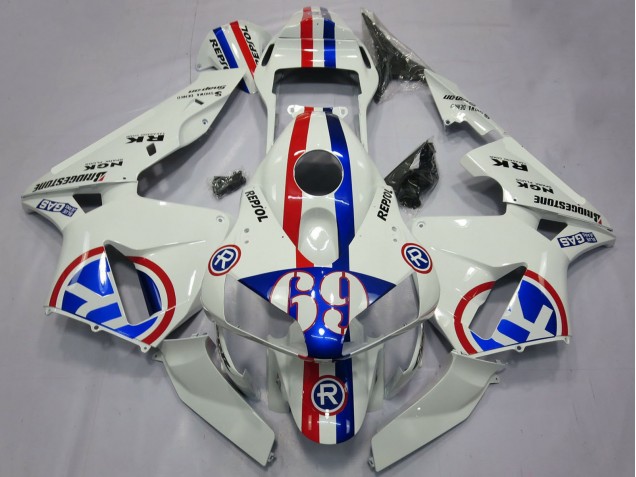 Discount 2003-2004 White Red Blue Repsol 69 Honda CBR600RR Motorcycle Fairings Canada