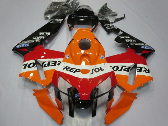 Discount 2005-2006 Orange White Red Glossy Black Repsol Honda CBR600RR Motorcycle Fairings Canada