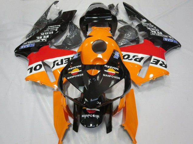 Discount 2005-2006 Orange White Red Glossy Black Repsol Man Power Honda CBR600RR Motorcycle Fairings Canada