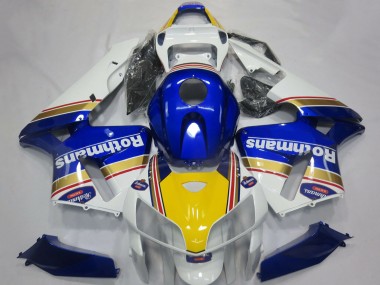 Discount 2005-2006 White Blue Yellow Rothmans Honda CBR600RR Motorcycle Fairings Canada