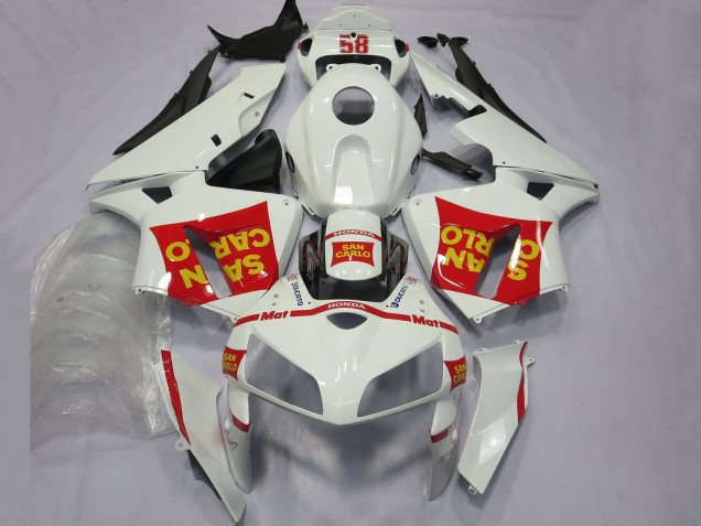 Discount 2005-2006 White Red Yellow San Carlo 58 Honda CBR600RR Motorcycle Fairings Canada