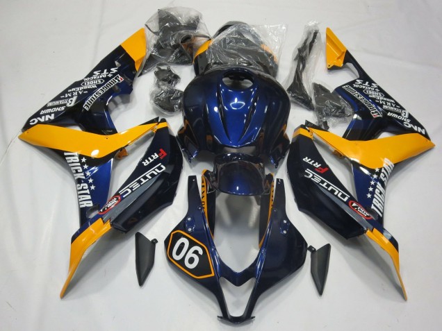 Discount 2007-2008 Orange Blue Glossy Black Honda CBR600RR Motorcycle Fairings Canada
