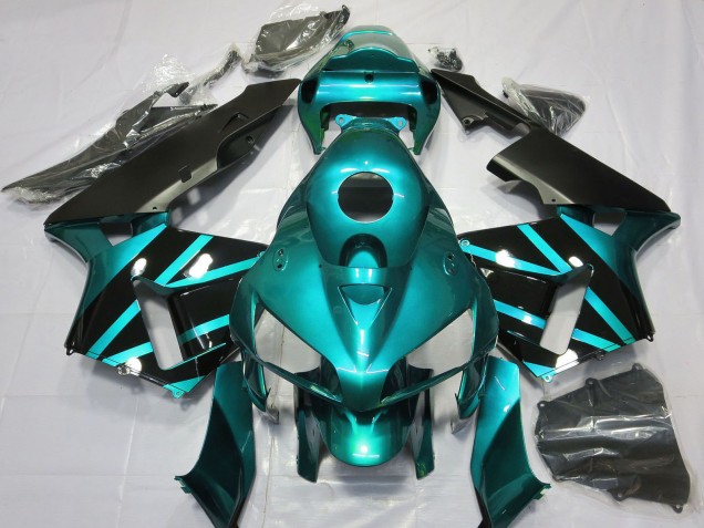Discount 2005-2006 Teal Glossy Black Design Honda CBR600RR Motorcycle Fairings Canada