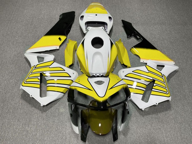 Discount 2005-2006 Yellow and White Wings Honda CBR600RR Motorcycle Fairings Canada
