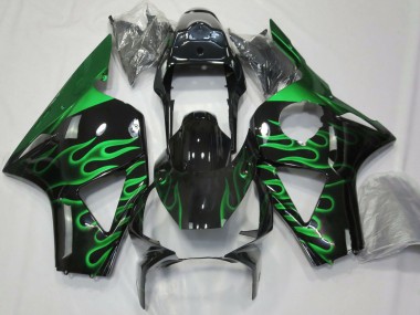 Discount 2002-2003 Glossy Black Green Flame Honda CBR954RR Motorcycle Fairings Canada