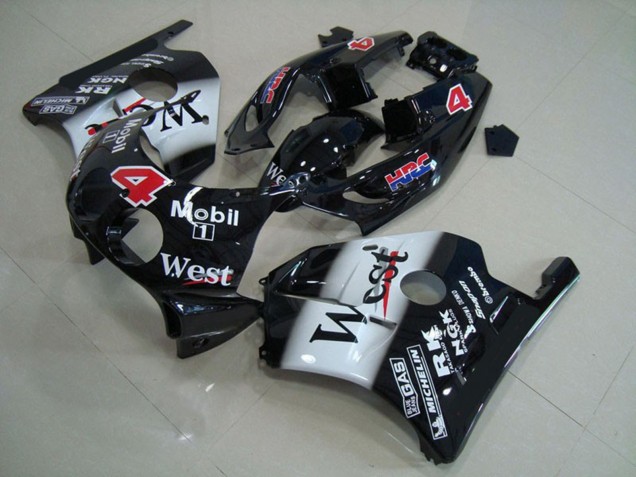 Discount 1990-1998 Glossy Black White West Mobil Honda CBR250RR Motorcycle Fairings Canada