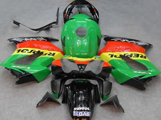 Discount 2002-2013 Green Yellow Red Black Repsol Honda VFR 800 Motorcycle Fairings Canada
