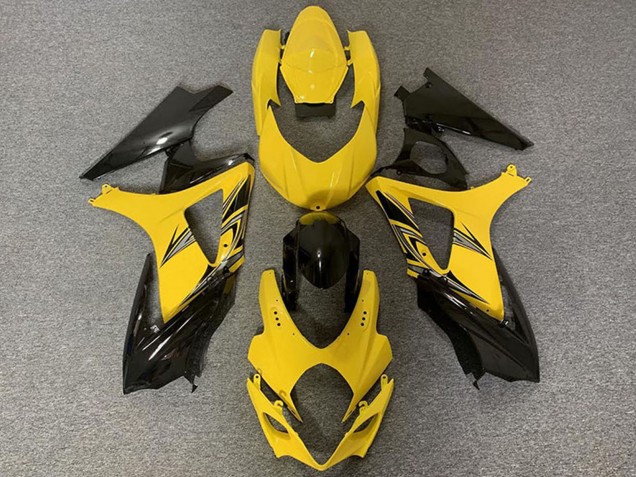 Discount 2007-2008 Yellow Glossy Black Suzuki GSXR 1000 Motorcycle Fairings Canada