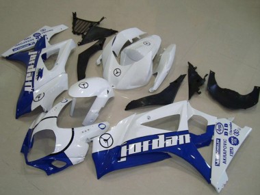 Discount 2007-2008 White Blue Jordan Suzuki GSXR 1000 Motorcycle Fairings Canada