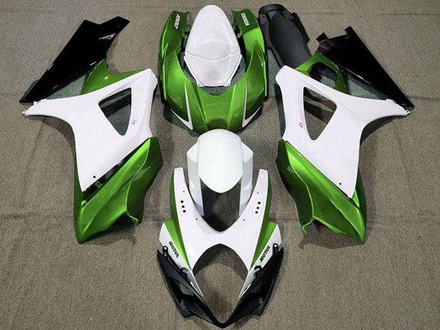Discount 2007-2008 White Green Black Suzuki GSXR 1000 Motorcycle Fairings Canada