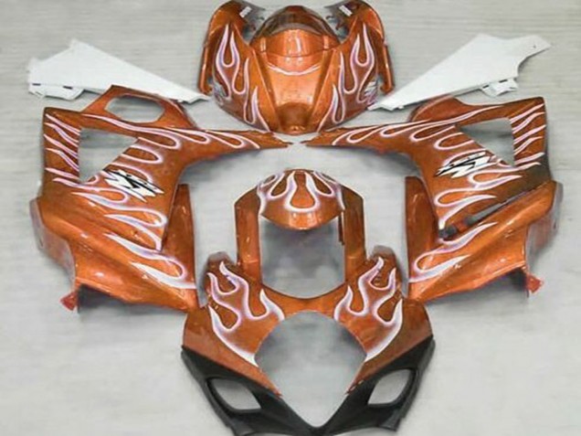 Discount 2007-2008 Orange White Flame Suzuki GSXR 1000 Motorcycle Fairings Canada