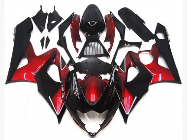 Discount 2005-2006 Candy Red Glossy Black Suzuki GSXR 1000 Motorcycle Fairings Canada