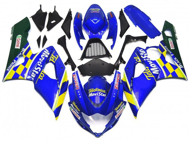 Discount 2005-2006 Blue Yellow Green MoviStar Castrol Suzuki GSXR 1000 Motorcycle Fairings Canada