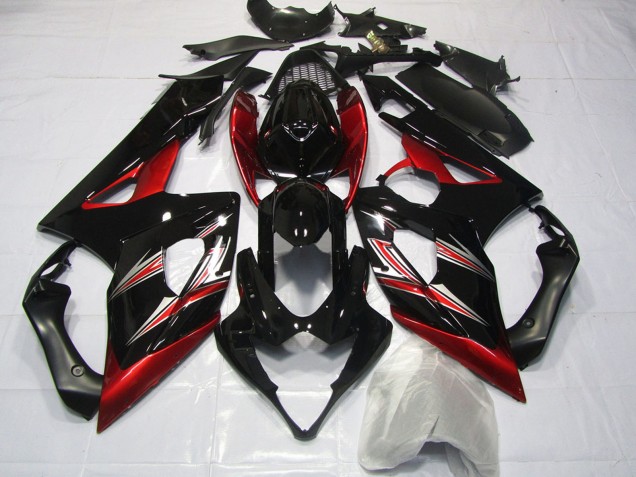 Discount 2005-2006 Glossy Black Red Flare Suzuki GSXR 1000 Motorcycle Fairings Canada