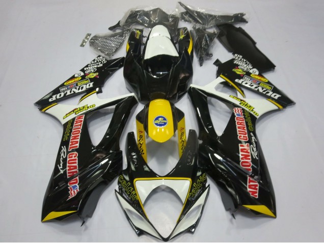 Discount 2007-2008 White Yellow Red Black Dunlop Suzuki GSXR 1000 Motorcycle Fairings Canada