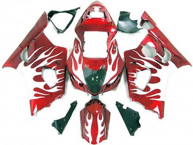 Discount 2003-2004 White Red Flame Suzuki GSXR 1000 Motorcycle Fairings Canada