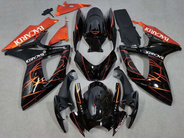 Discount 2006-2007 Glossy Black Orange Bacardi Suzuki GSXR 600 / GSXR 750 Motorcycle Fairings Canada