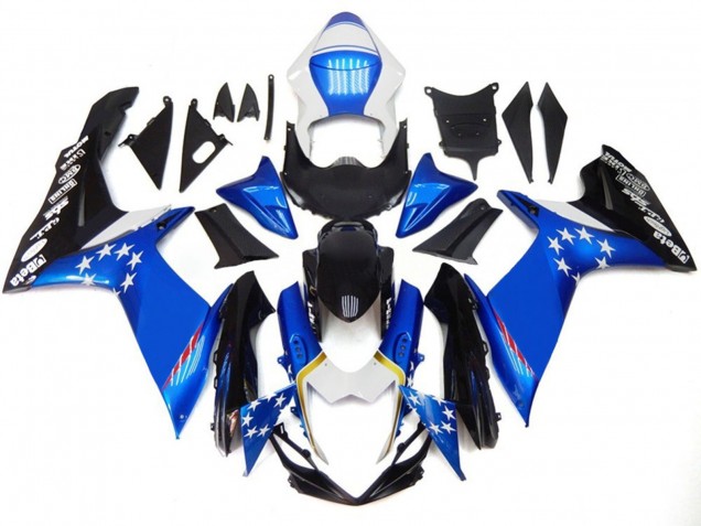 Discount 2011-2024 Blue Style with Red Stars Suzuki GSXR 600 / GSXR 750 Motorcycle Fairings Canada